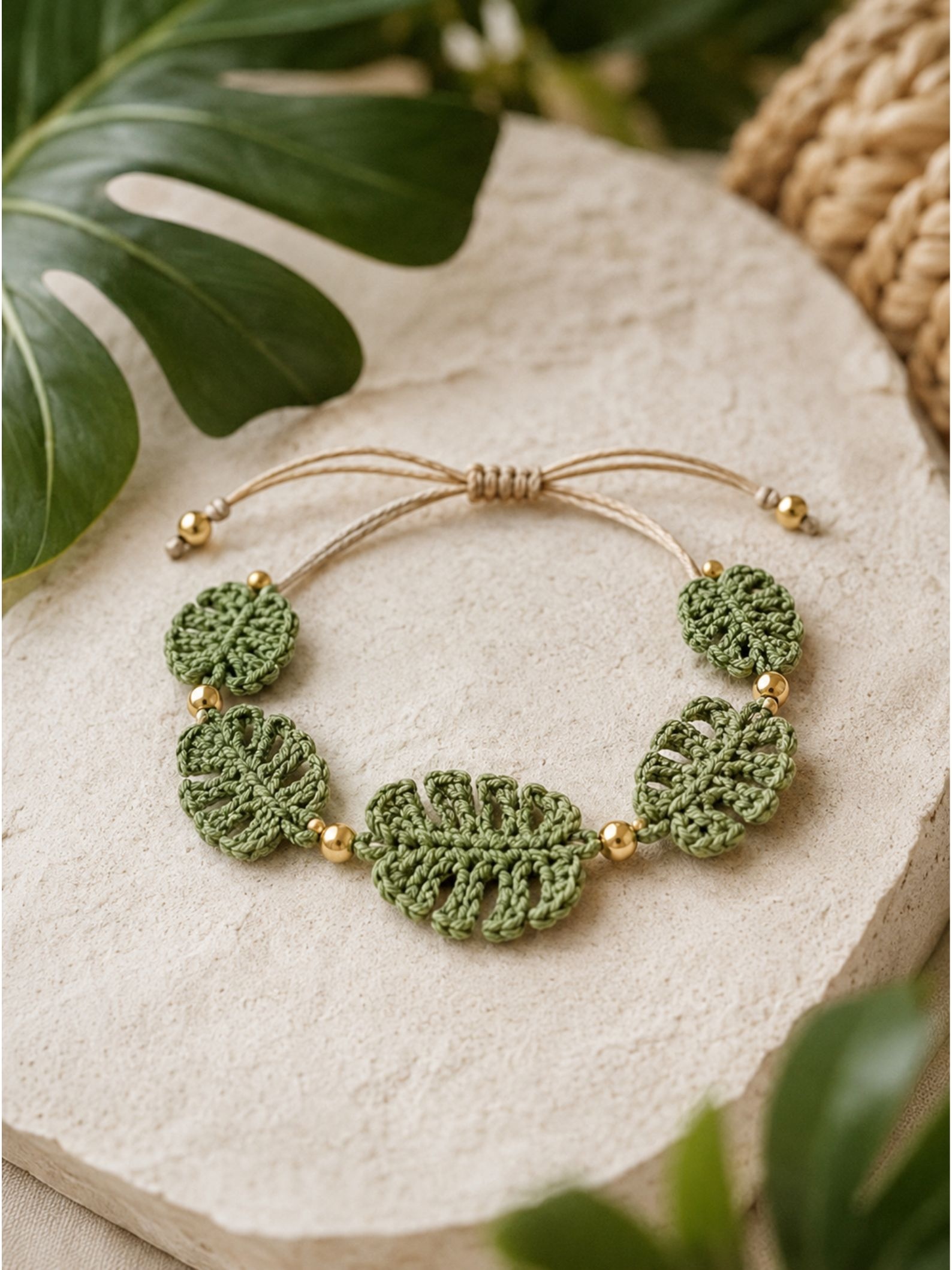 Crochet Leaf Bracelet Pattern PDF, Beginner Crochet Jewelry Tutorial, Adjustable Bracelet Pattern, Boho Leaf Accessory Download - Image 6