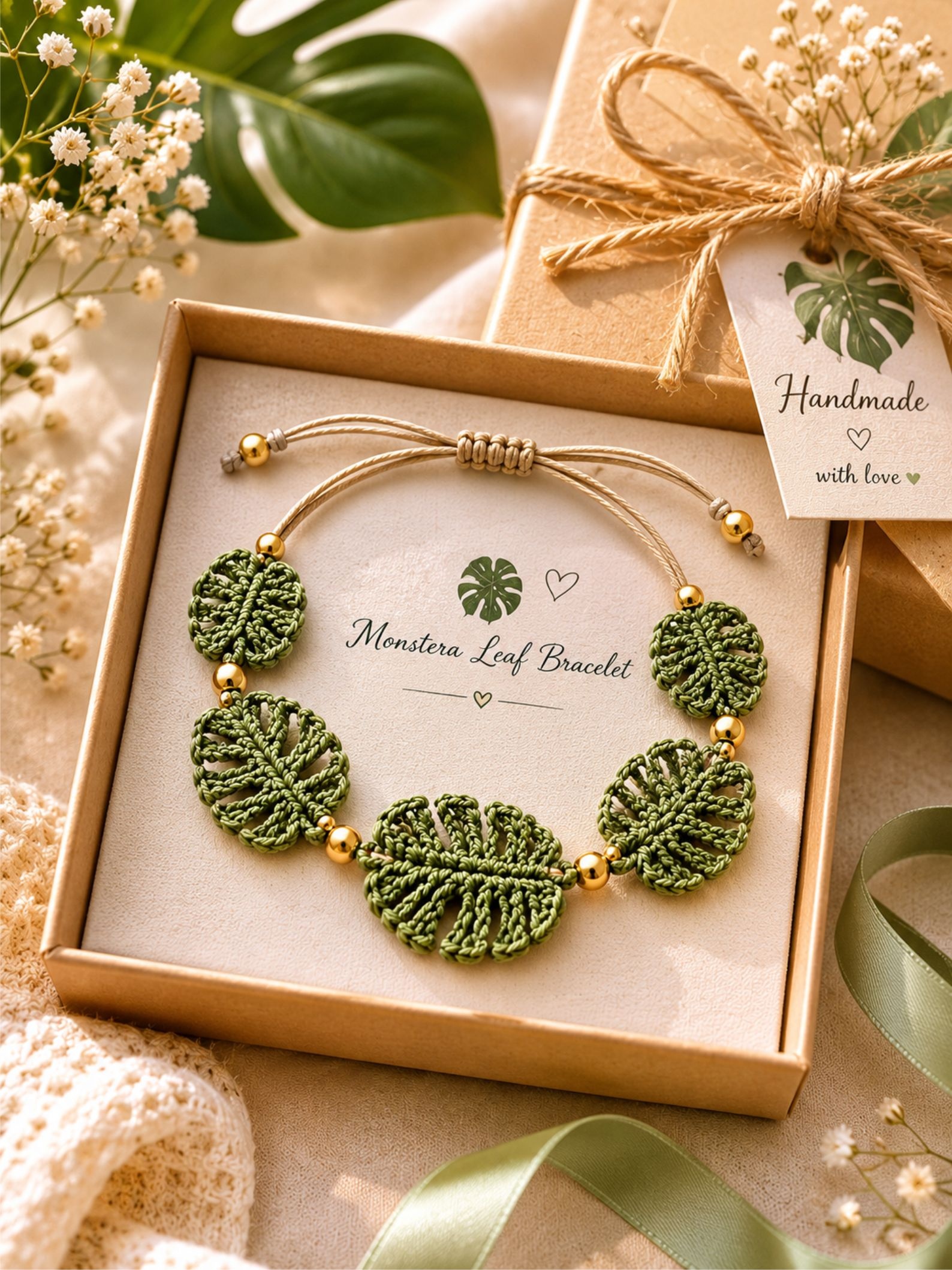 Crochet Leaf Bracelet Pattern PDF, Beginner Crochet Jewelry Tutorial, Adjustable Bracelet Pattern, Boho Leaf Accessory Download