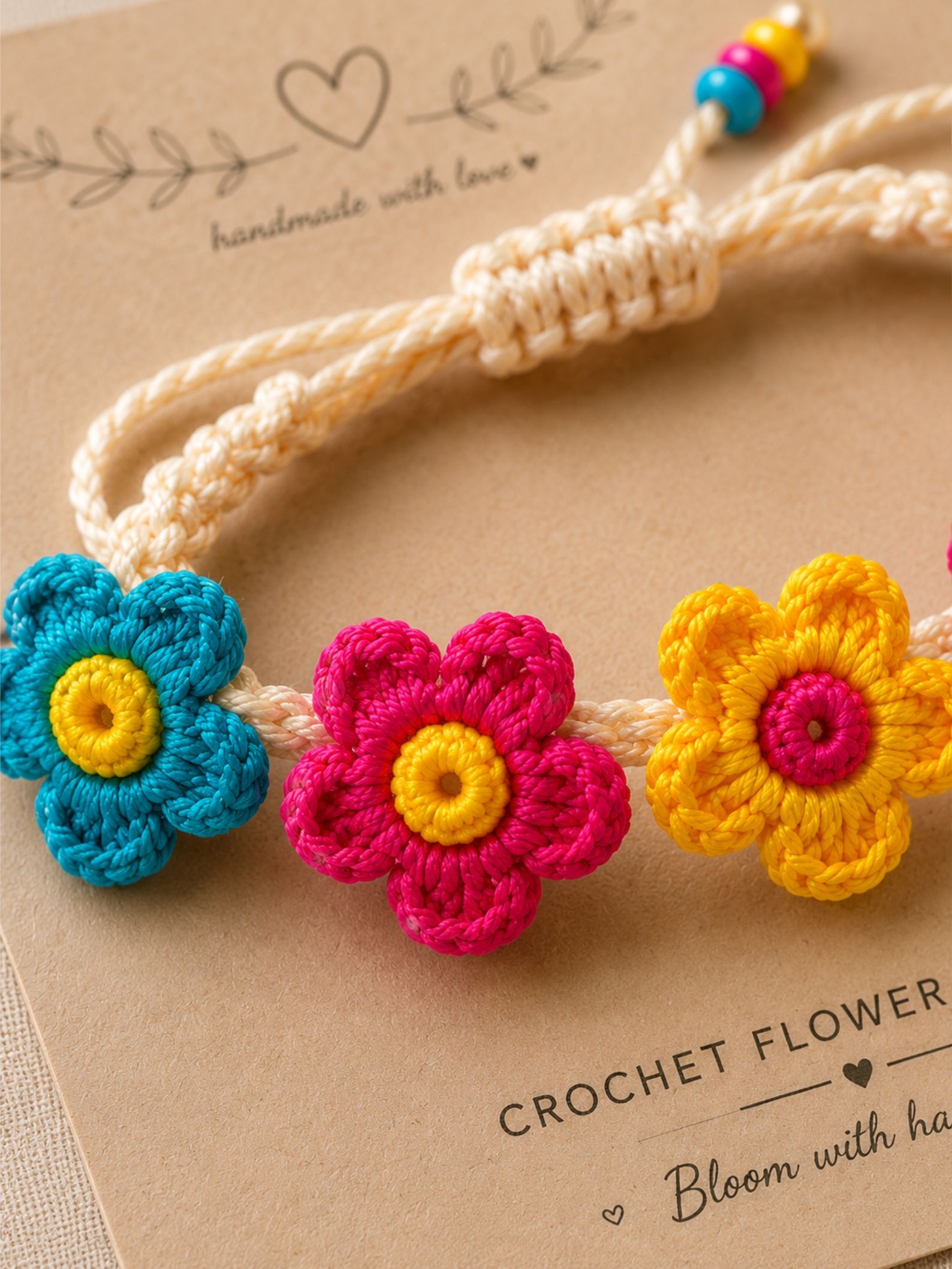 Crochet Flower Bracelet Pattern PDF, Easy Crochet Bracelet Tutorial, Floral Jewelry Pattern, Instant Download DIY Gift - Image 3