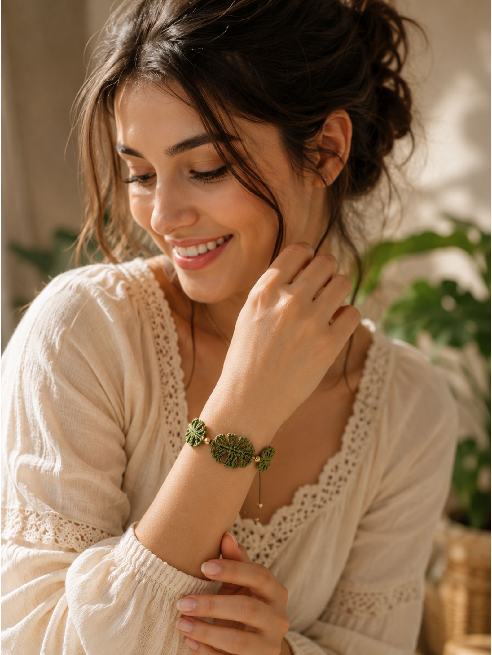 Crochet Leaf Bracelet Pattern PDF, Beginner Crochet Jewelry Tutorial, Adjustable Bracelet Pattern, Boho Leaf Accessory Download - Image 2