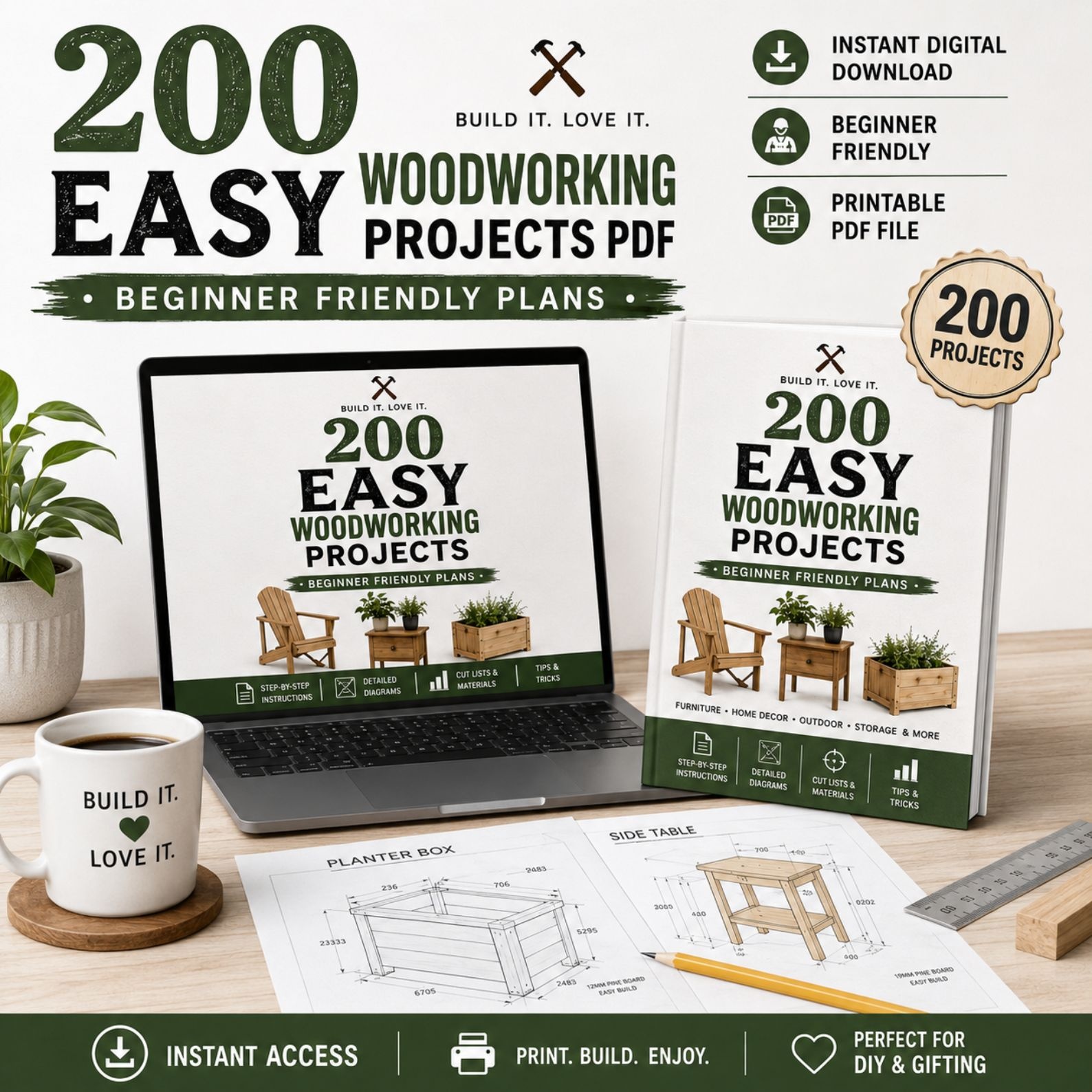 200 Easy Woodworking Project Plans | Beginner Woodworking Plans PDF - Image 5