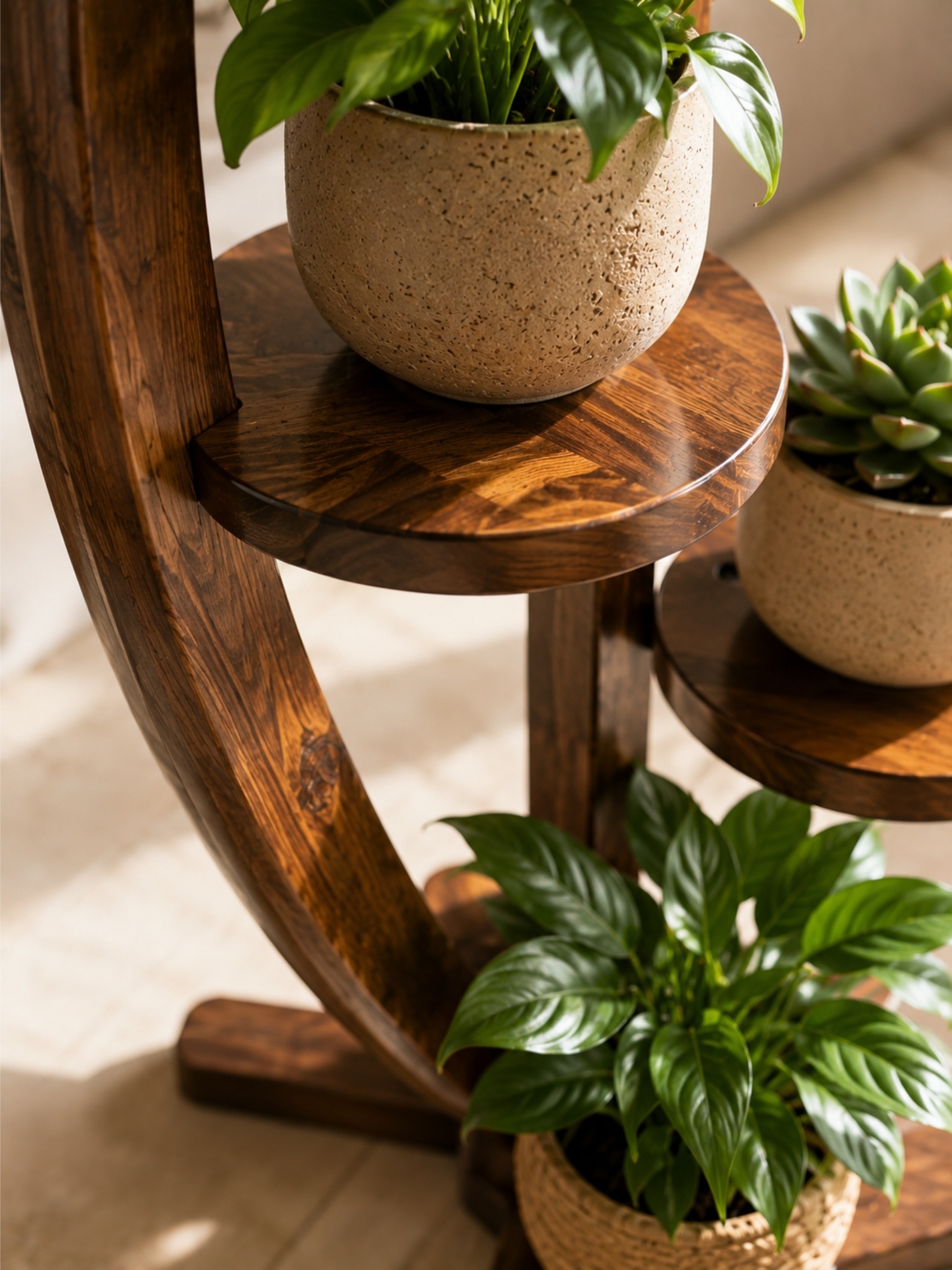 Wooden Plant Stand Plans PDF, DIY Curved 5 Tier Plant Shelf, Woodworking Plans, Indoor Plant Stand, Instant Digital Download - Image 2